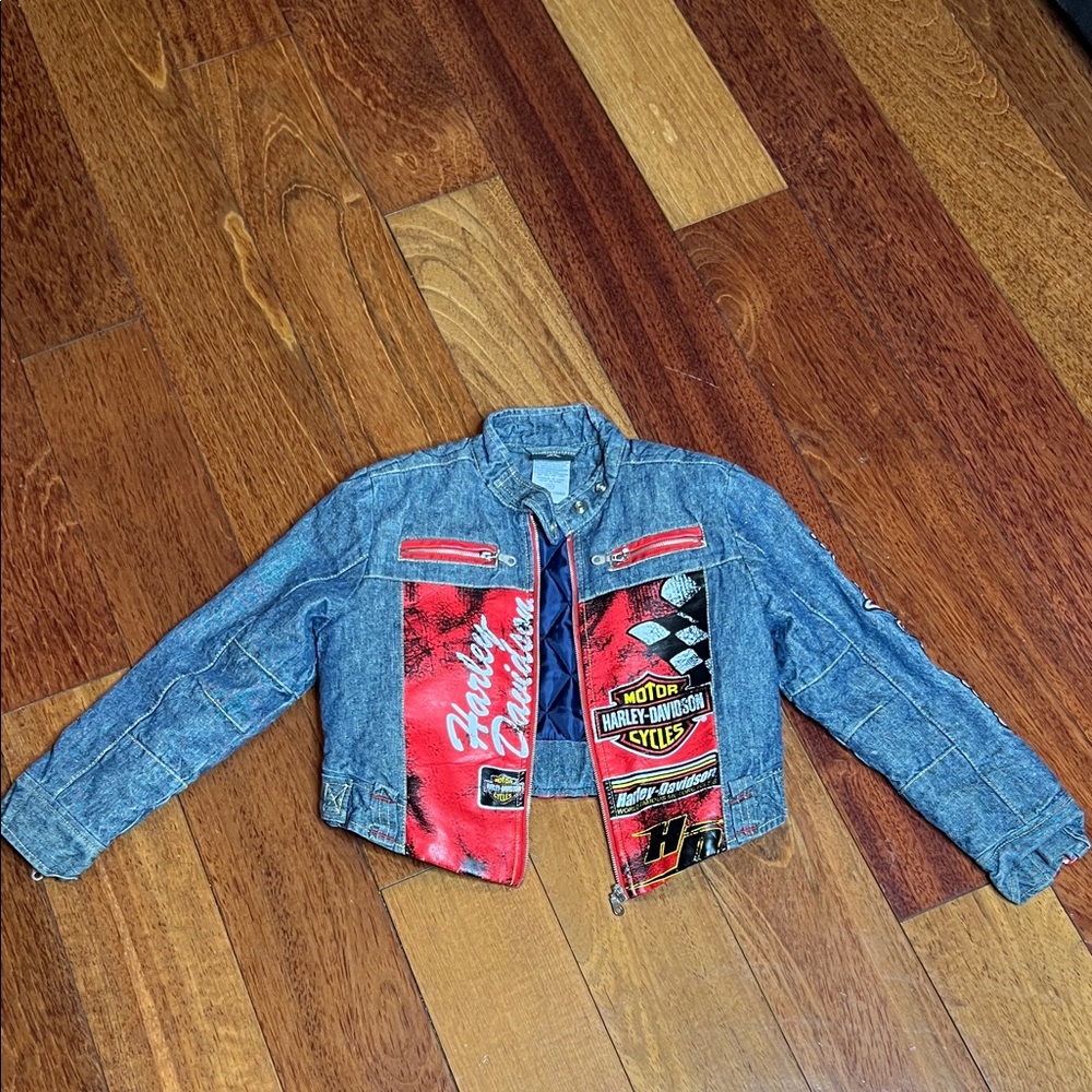 Harley-Davidson Kids Blue and Red Jean Jacket